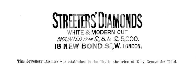 Advertisement for Streeters’ Diamonds, 1890. Creator: Unknown.