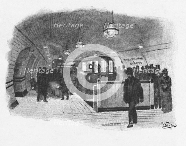 'Electric Railway Station (City and South London), King William Street', 1891. Creator: William Luker.