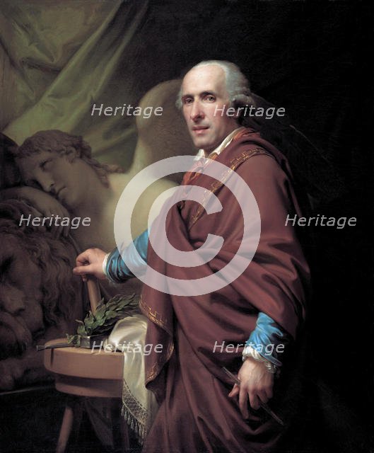 Portrait of the sculptor Antonio Canova (1757-1822), 1806. Creator: Lampi, Johann-Baptist, the Younger (1775-1837).