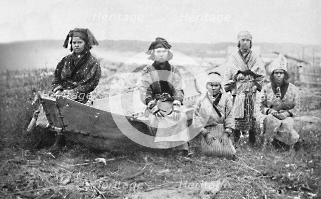 A party of Ainu women, Monbetsu, Hokkaido, Japan, 1902. Artist: Unknown.