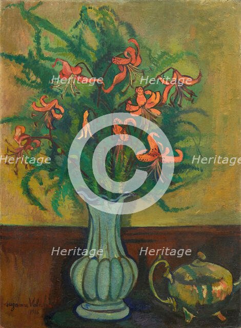 Vase de Fleurs et Théière, 1916. Creator: Valadon, Suzanne (1865-1938).