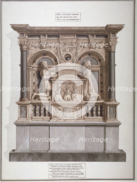 Monument to Richard Allington in Rolls Chapel, Chancery Lane, City of London, 1800. Artist: Frederick Nash
