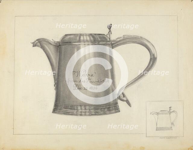 Silver Tankard, 1935/1942. Creator: Irene Malawicz.