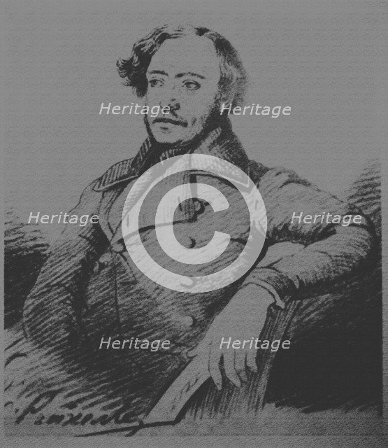 Nikolay Platonovich Ogarev (1813-1877), c. 1840. Artist: Reichel, Karl (1788-1857)