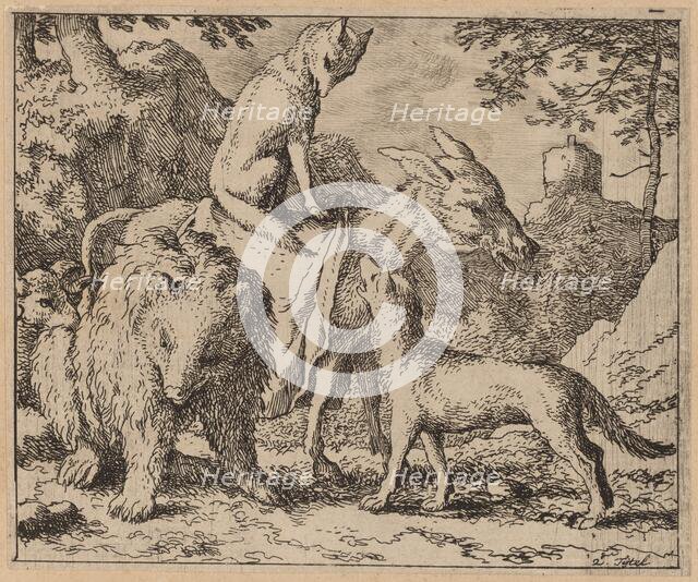 Reynard Seated Atop the Ass, probably c. 1645/1656. Creator: Allart van Everdingen.