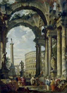 Roman Capriccio, 1740-1749. Artist: Giovanni Paolo Panini.