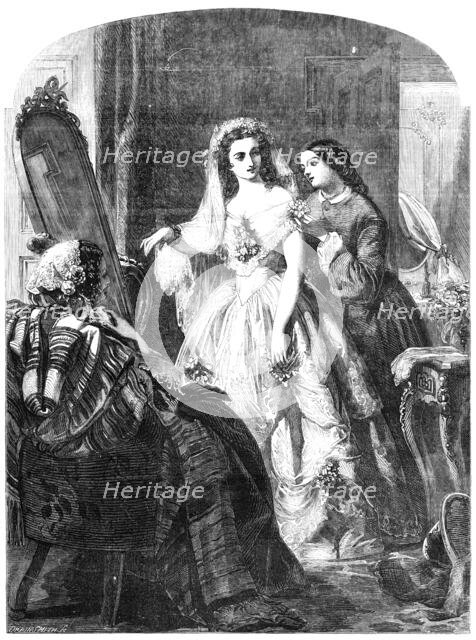 "The Bride" - painted by A. Solomon - from the Exhibition of the Royal Academy, 1856.  Creator: Harvey Orrin Smith.