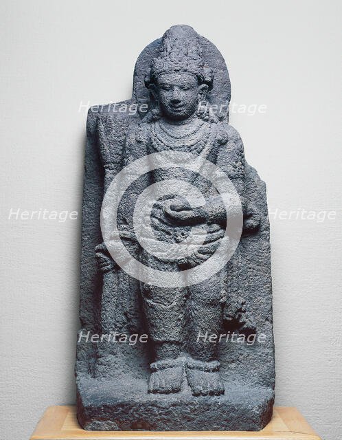 Bodhisattva Manjushri Holding a Blue Lotus (Utpala), 9th/10th century. Creator: Unknown.