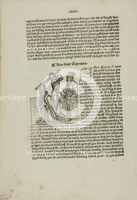 Martyrdom of Saint Cipriano from Heiligenleben (Lives of the Saints), Plate 18 from...1929. Creator: Unknown.