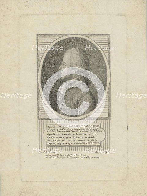 Louis-Alexandre de La Rochefoucauld, Duc d'Enville (1743-1792), 1790s. Creator: Vérité, Jean-Baptiste (1756-1837).