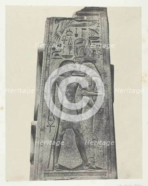 Palais de Karnak, Pilier Devant le Sanctuaire de Granit; Thèbes, 1849/51, printed 1852. Creator: Maxime du Camp.