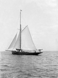 The cutter 'Monara' under sail, 1914. Creator: Kirk & Sons of Cowes.