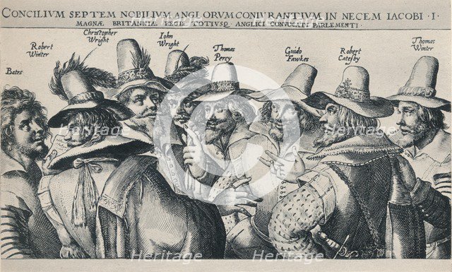 'The Gunpowder Plot Conspirators', 1605, (1904). Artist: Crispijn de Passe I.