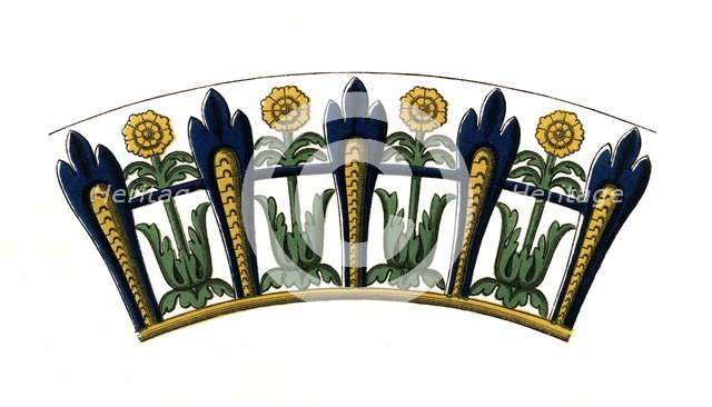 Detail from an enamelled dish, early 17th century, (1843).Artist: Henry Shaw