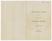 Programme for Shearer Summer Theatre's production of Cooling Waters, 1948. Creator: Unknown.