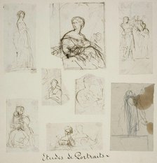 Group of Portrait and Compositional Studies, n.d. Creator: Jules Elie Delaunay.