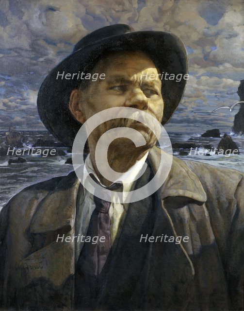 Portrait of the author Maxim Gorky (1868-1939), 1936. Artist: Brodsky, Isaak Izrailevich (1884-1939)