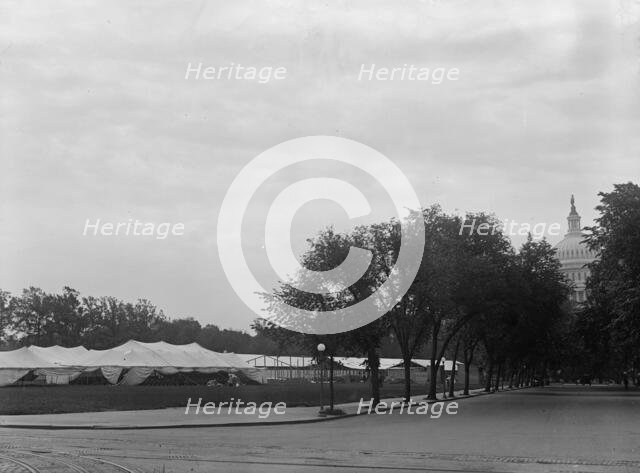 Confederate Reunion - Tents For Confederates, New Jersey Ave. And C Street, S.W., 1917. Creator: Harris & Ewing.