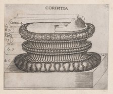 Speculum Romanae Magnificentiae: Corinthian base, ca. 1537., ca. 1537. Creator: Master GA.