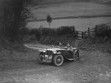 MG TA of WH Depper competing in the MG Car Club Midland Centre Trial, 1938. Artist: Bill Brunell.