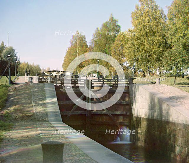 On the Saimaa Canal, Finland, between 1905 and 1915. Creator: Sergey Mikhaylovich Prokudin-Gorsky.