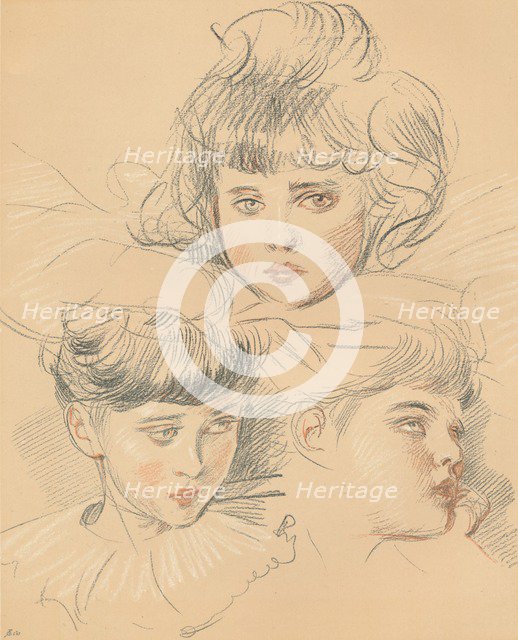 A sketch for a portrait of children, c1897. Artist: Paul Helleu.