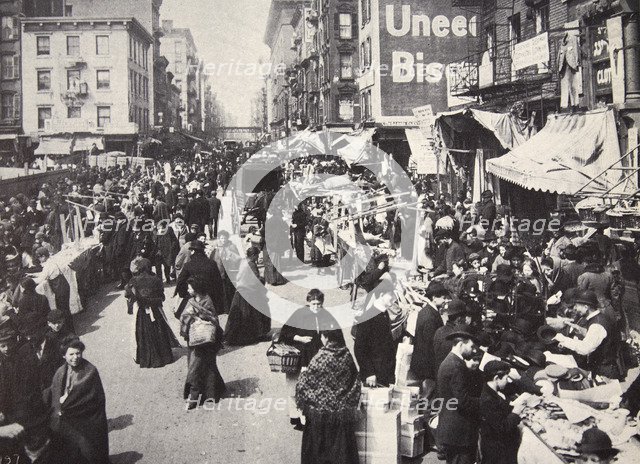 Immigrants on New York City's East Side, USA, 1900s. Artist: Unknown