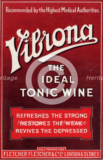 Vibronia Tonic Wine, 1930s. Artist: Unknown