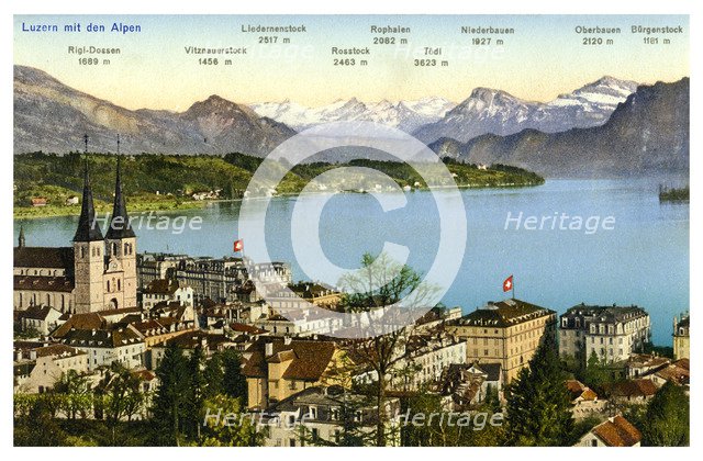 Lucerne and the Alps, Switzerland, 20th century. Artist: Unknown