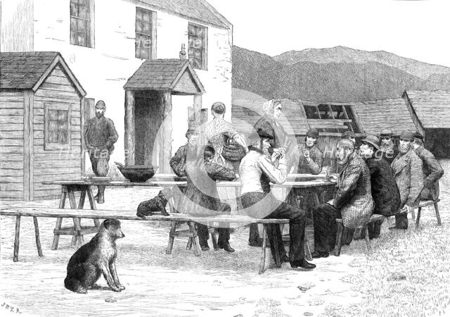 Scottish Volunteers at home: after dinner at a sheep-farm near the Spital of Glenshee, 1881. Creator: Unknown.
