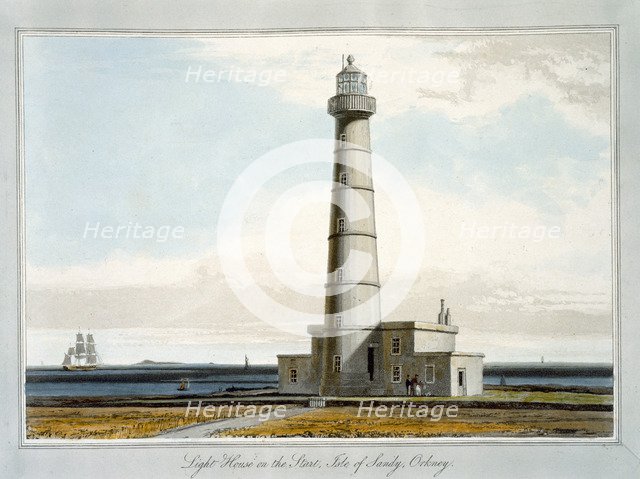 'Lighthouse on the Start, Isle of Sandy, Orkney', 1821. Artist: William Daniell