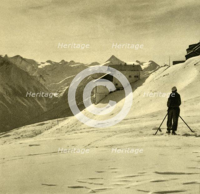 Skiing on the Schmittenhöhe, Austria, c1935. Creator: Unknown.