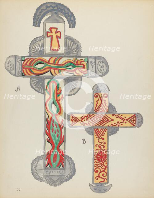 Plate 47: Crosses of Tin: From Portfolio "Spanish Colonial Designs of New Mexico", 1935/1942. Creator: Unknown.