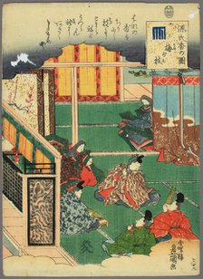 Chapter 32: Plum tree branch (Umegae) from the Tale of Genji series (Genji kô no zu), c. 1846. Creator: Kunisada (Toyokuni III), Utagawa (1786-1864).