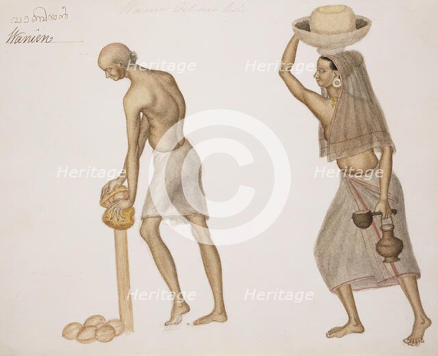 Coconut Seller and a Woman, c1820. Creator: Unknown.