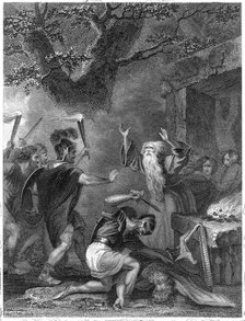 The massacre of the Druids under the command of Julius Caesar, 1838. Creator: Rogers, John (ca 1808-ca 1888).