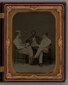 Untitled (Three Men Playing Cards), 1865. Creator: Unknown.