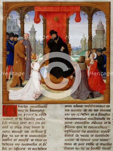 Charles the Bold, dressed in black in mourning for Philip the Good, Mid of the 15th cen..