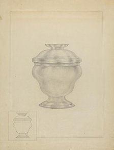 Silver Sugar Bowl, c. 1936. Creator: Isidore Steinberg.