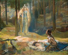 The Revelation. Brunhilde Seeing Siegmund And Sieglinde, 1893. Artist: Bussière, Gaston (1862-1928)