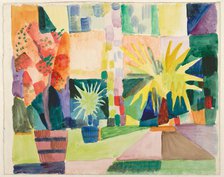 Garden on Lake Thun (Pomegranate Tree and Palm in the Garden), 1914. Artist: Macke, August (1887-1914)