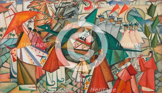 Corpus Christi Procession, 1913. Creator: Souza-Cardoso, Amadeo de (1887-1918).