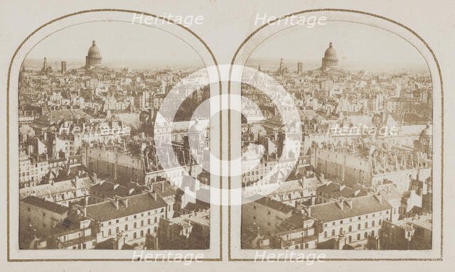 Panorama of Paris taken from the towers of Saint-Sulpice church, 6th arrondissement..., c1850-1860. Creator: Unknown.