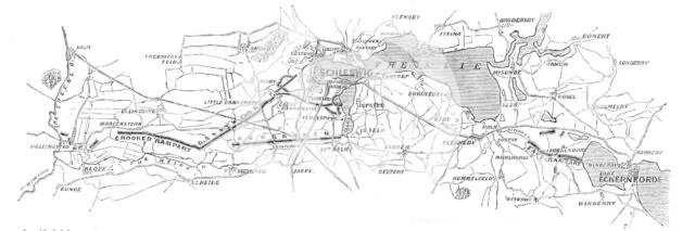 The Dannewerk, Kur-Graben, and East Rampart...from a plan by Lieutenant-Colonel W. Dreyer..., 1864. Creator: Unknown.