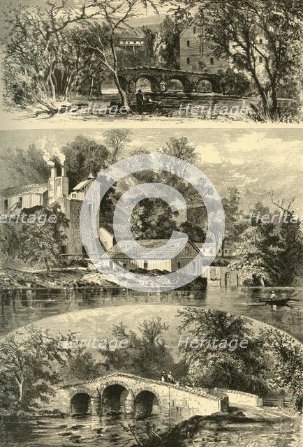 Rolling mills and bridges on the Antietam Creek, 1872. Creator: Granville Perkins.