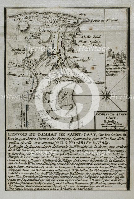 Seven Years War (1756-1763): Battle of Saint-Cast (September 11, 1758), 1765. Creator: Jean de Beaurain.