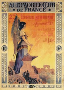 Advertisement for the Automobile Club de France's International Automobile Exposition, 1899. Artist: Unknown.
