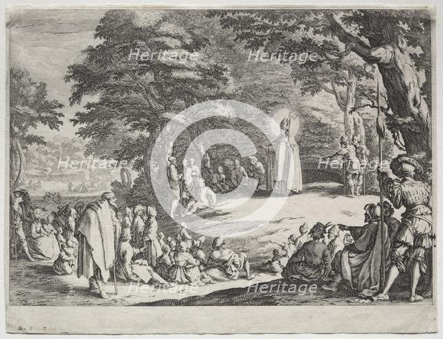 St. Amand Preaching in a Wood. Creator: Jacques Callot (French, 1592-1635).