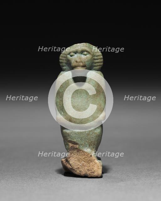 Baboon-Falcon Hybrid Amulet, 715-332 BC. Creator: Unknown.