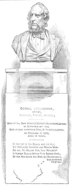 Monument over the grave of George Cruikshank, in the Crypt of St. Paul's, 1881. Creator: Unknown.